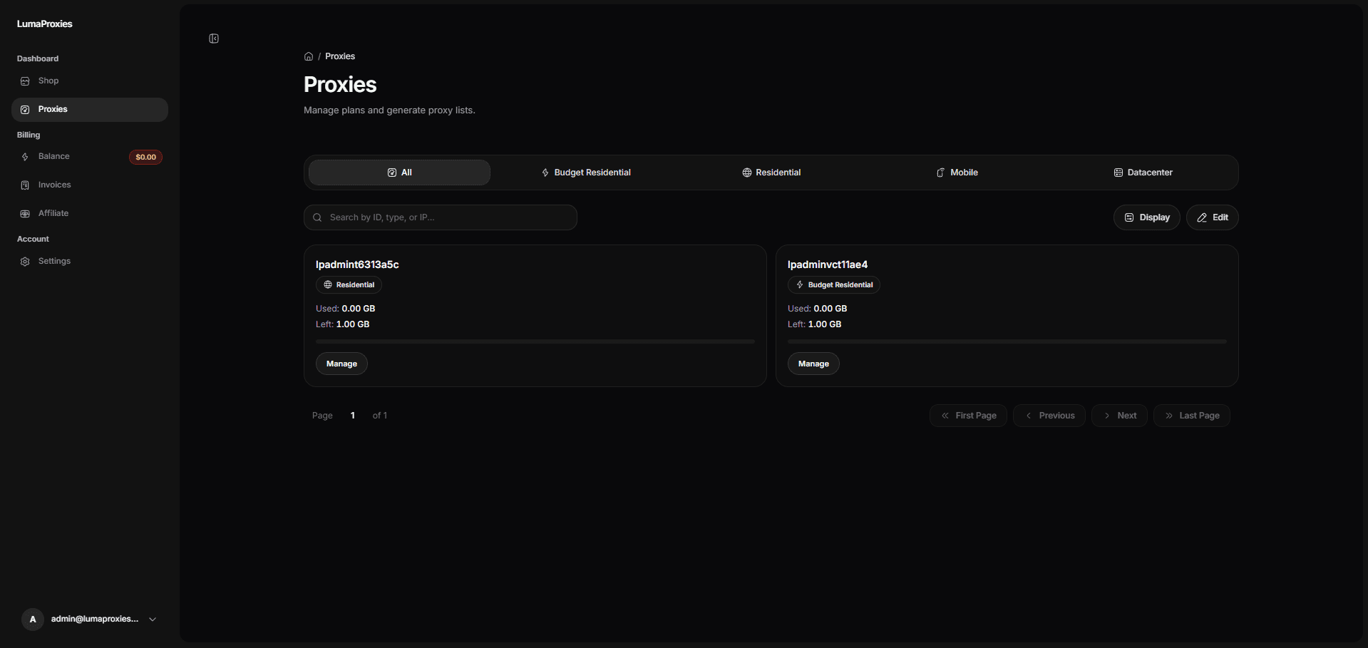 LumaProxies app screenshot